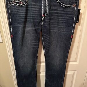 Mens True Religion Super T Straight Jeans 42x32